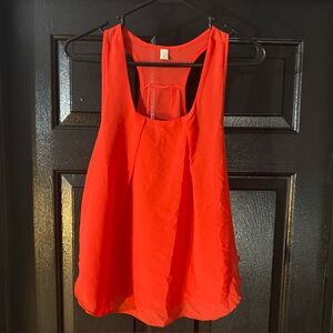 Sample Text Mesh Sheer Racerback Tank Top (S) Small Coral Peach